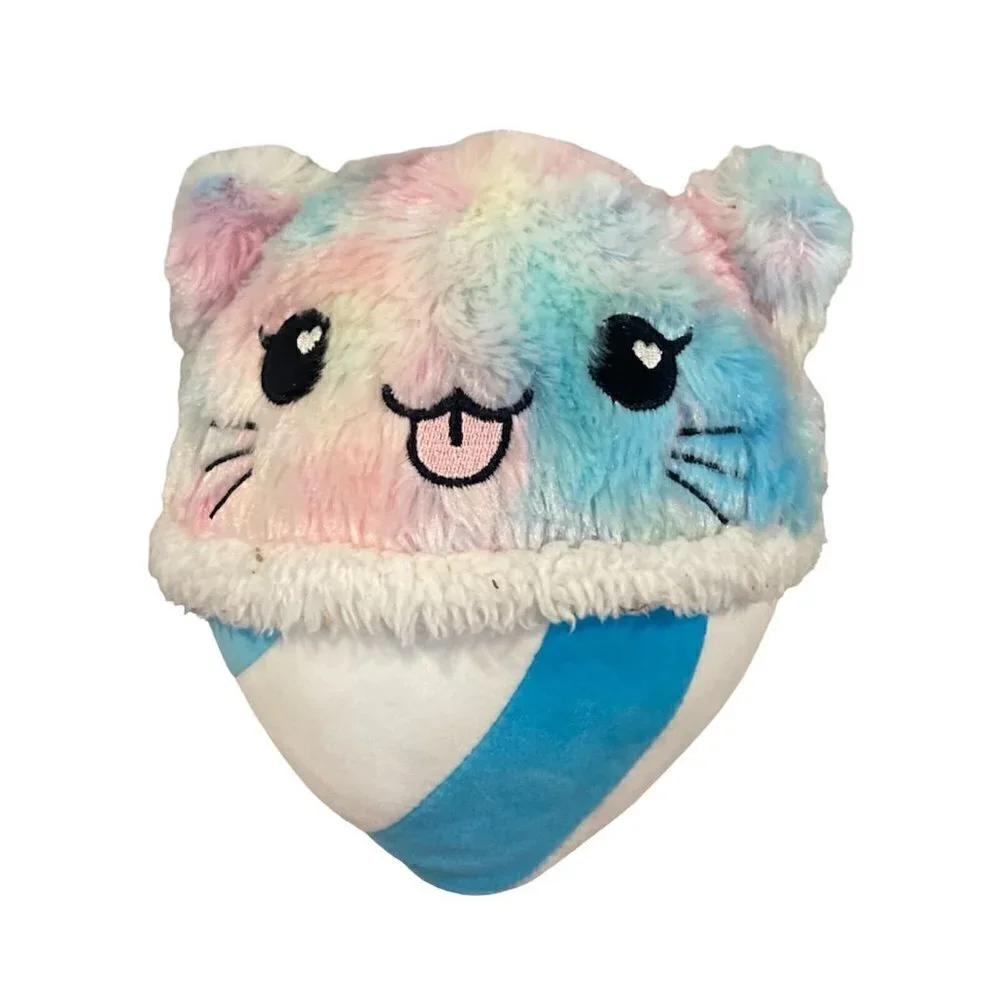 Cute And Cuddly Marshmallow Snow Cone Kitty Plush Stuffed Animal Toy 9.5